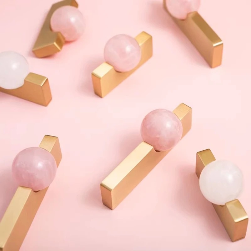 Furniture Hardware Drop Pulls - Boule de cristal blanche + poignées